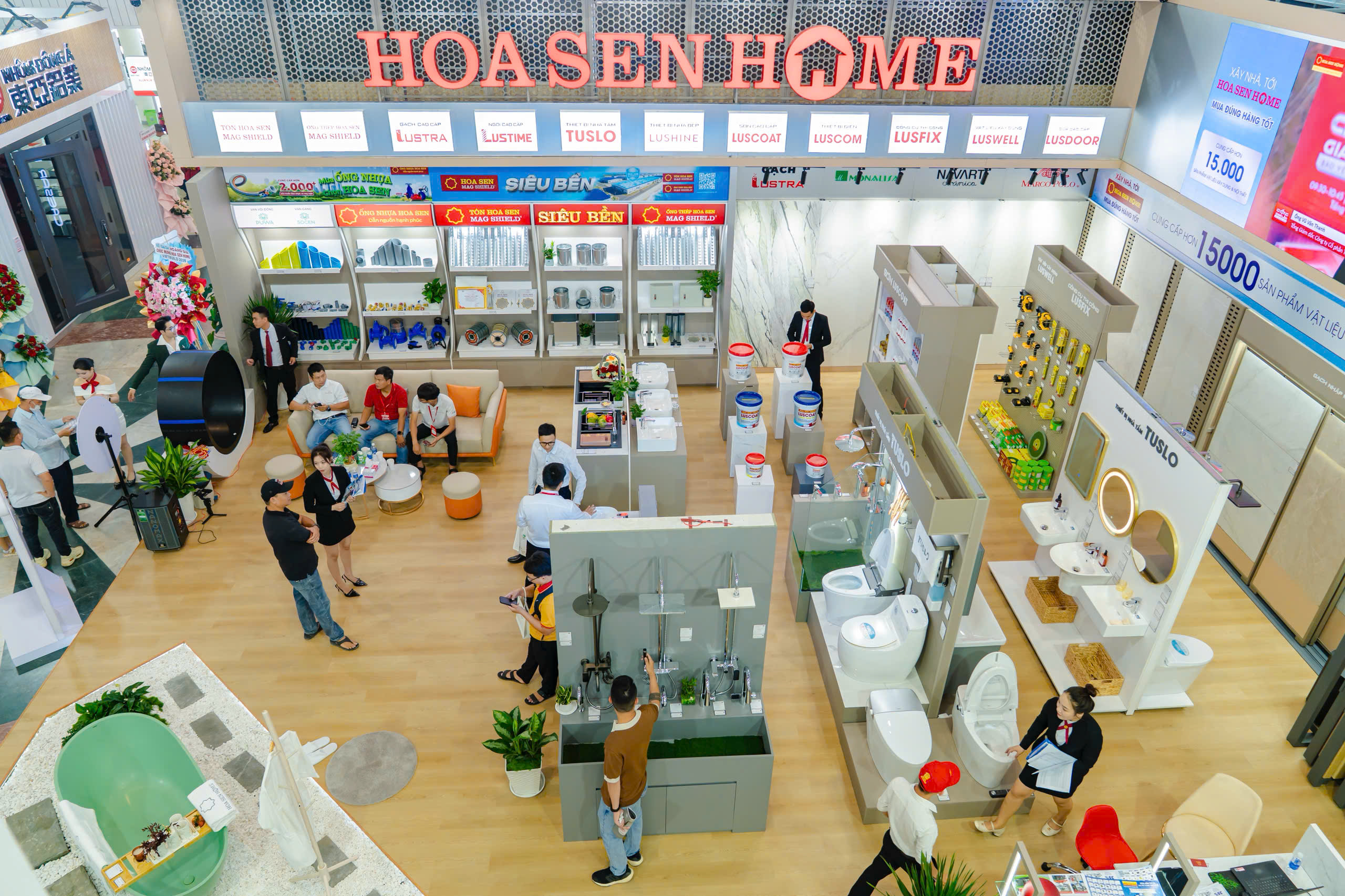 Gian hàng Hoa Sen Home có mặt tại Triển lãm Quốc tế Vietbuild Đà Nẵng 2026 với hệ sinh thái vật liệu xây dựng và nội thất đa dạng.